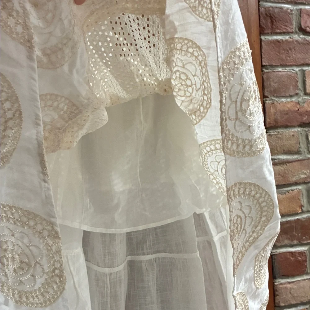 Boho Tiered Cream Maxi Skirt - Picture 6 of 8